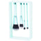 Set 5 bucati, pensule de machiaj cu suport magnetic, Albastru deschis